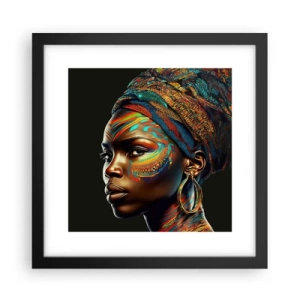 Plagát v čiernom ráme - Africká kráľovná - 30x30 cm