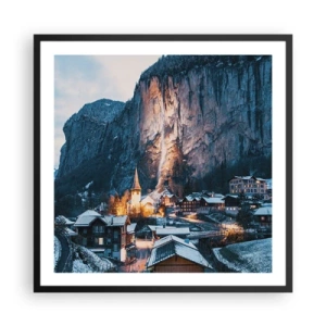 Plagát v čiernom ráme - Svetlý duch zimy - 60x60 cm