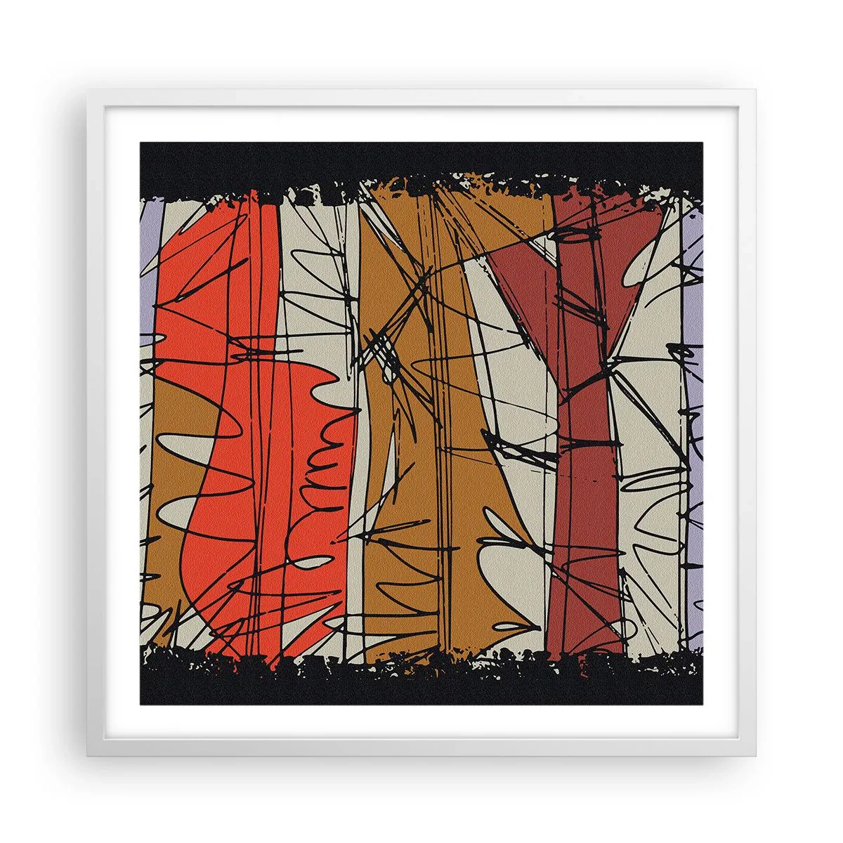 Plagát v bielom ráme - Spontánna kompozícia - 60x60 cm