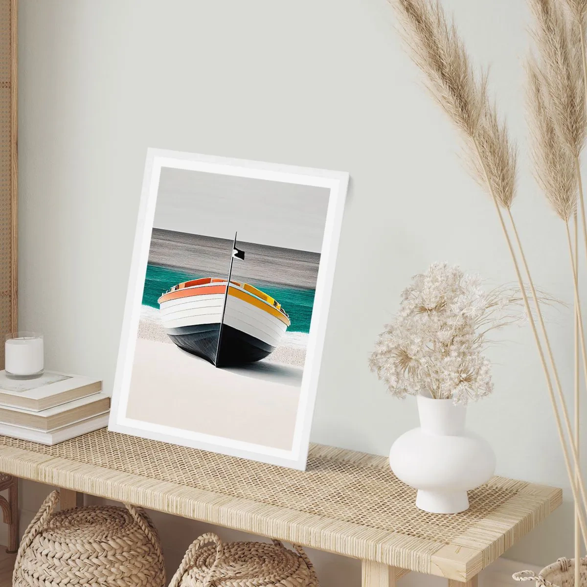 Plagát v bielom ráme - Na správnom mieste - 30x40 cm