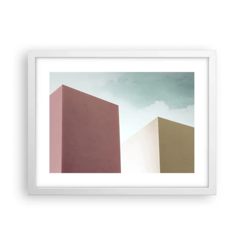 Plagát v bielom ráme - Geometria slnečného leta - 40x30 cm