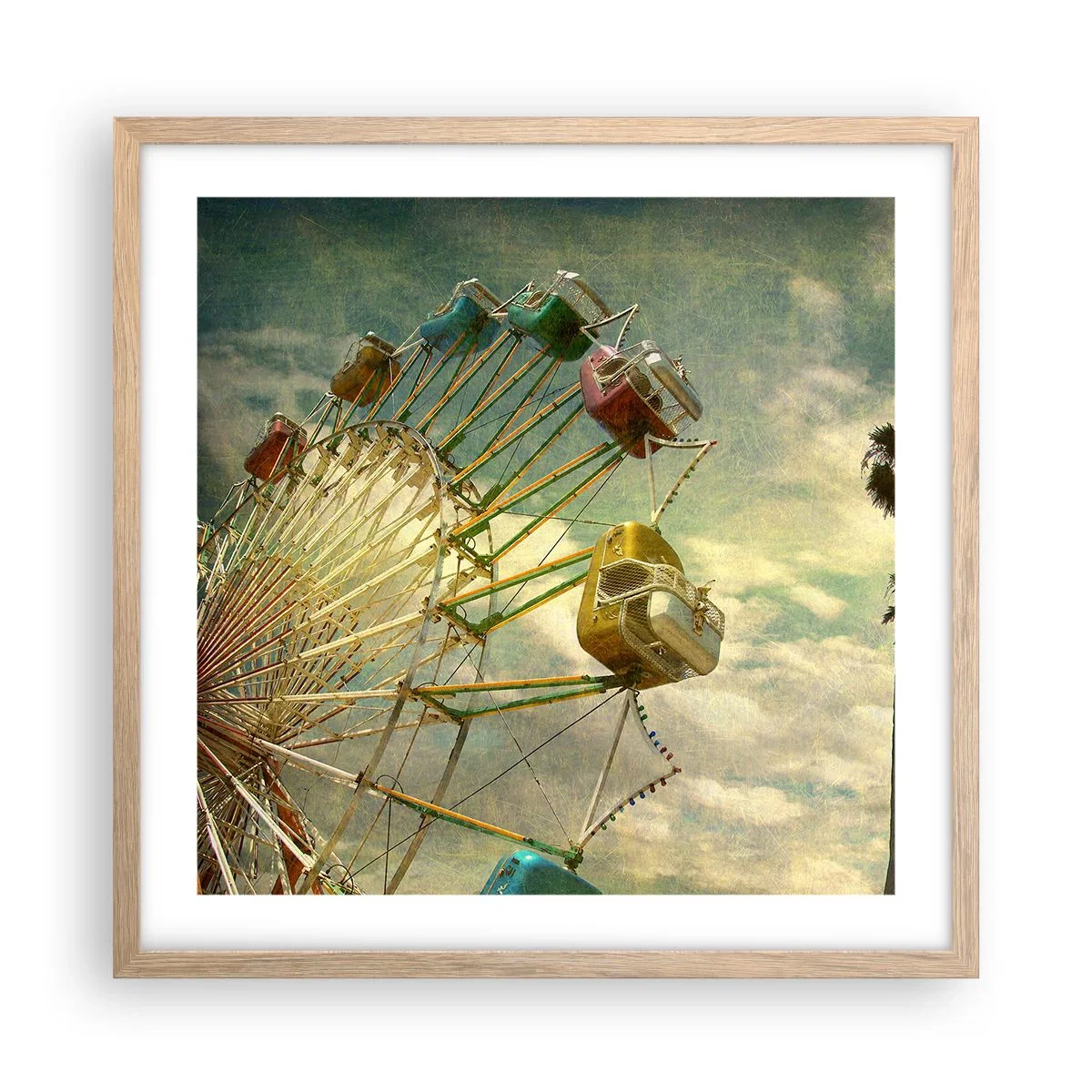 Plagát v ráme zo svetlého duba - Bude, bude zábava… - 50x50 cm