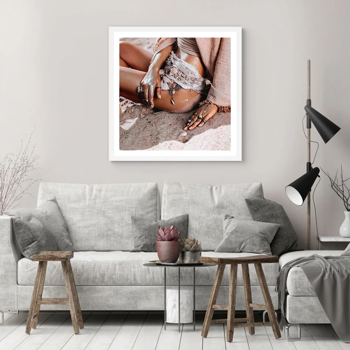 Plagát v bielom ráme - Vyplavená na breh? - 50x50 cm