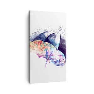 Obraz na plátne - Prechádzka v daždi - 45x80 cm