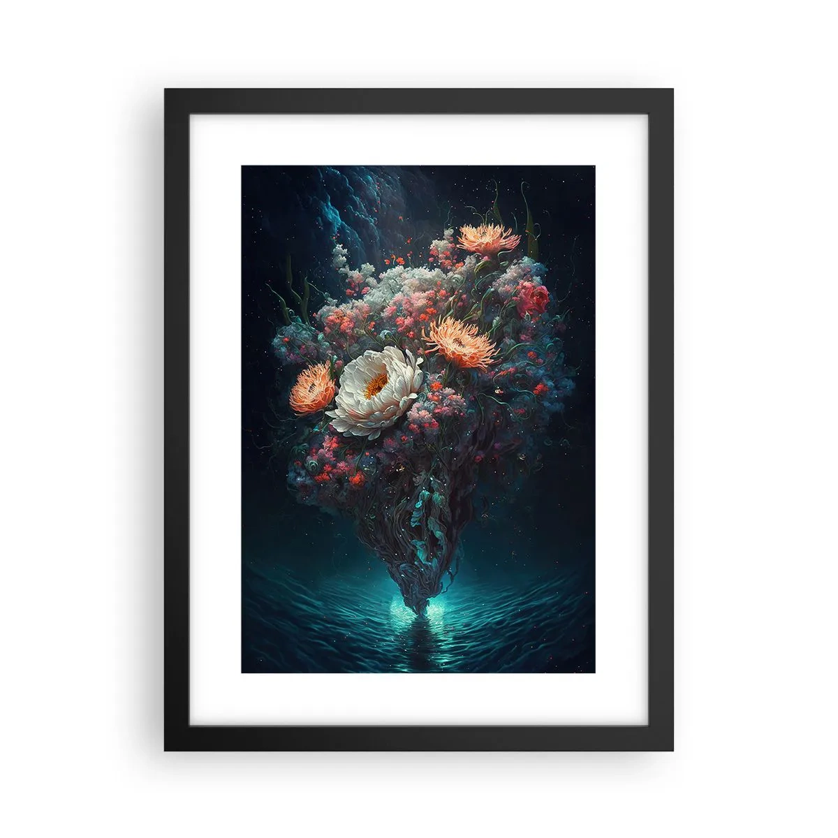 Plagát v čiernom ráme - Podivná záhrada - 30x40 cm