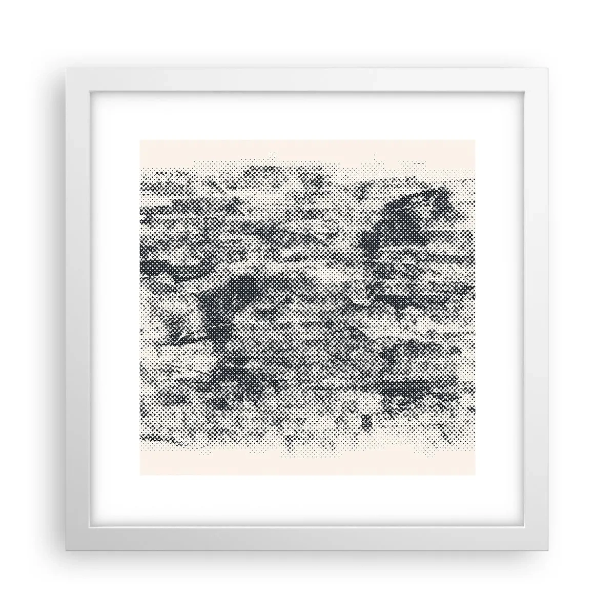 Plagát v bielom ráme - Hmlistá kompozícia - 30x30 cm