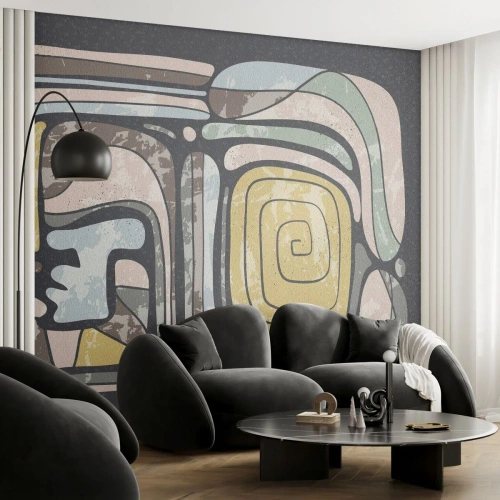 Fototapeta Premium Canvas - Abstrakcia v predkolumbovskom duchu - Abstrakcia, Boho, Vo veku - 100x70 cm