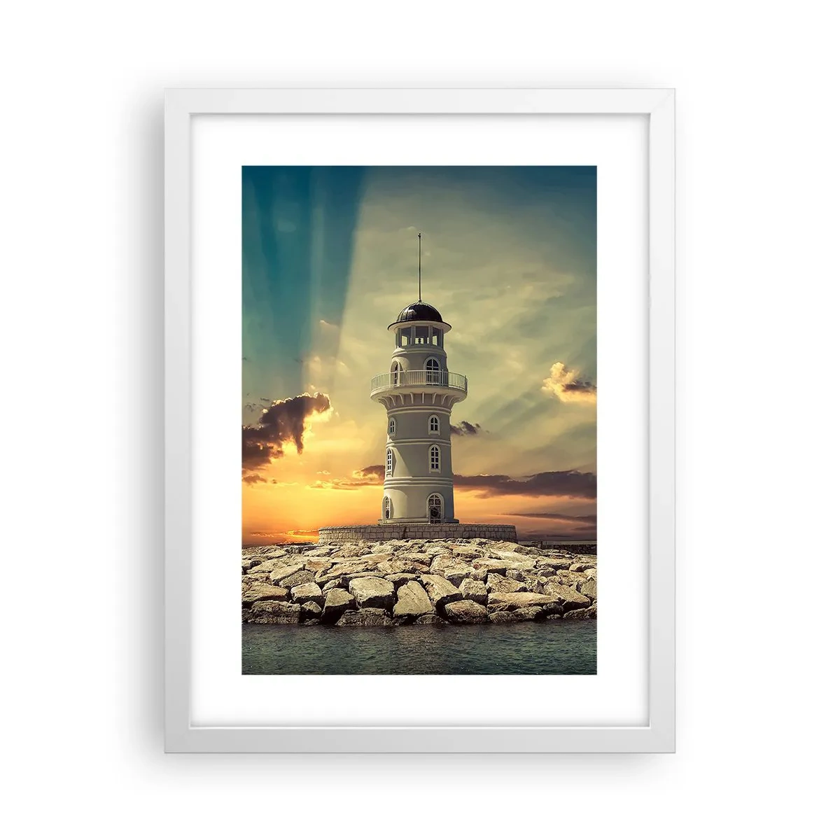 Plagát v bielom ráme - Svetlo - Dobro - Krása - 30x40 cm