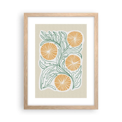Plagát v ráme zo svetlého duba - Etnicky s abstraktným nádychom - 30x40 cm