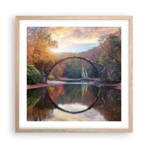 Plagát v ráme zo svetlého duba - Za zrkadlom - 50x50 cm