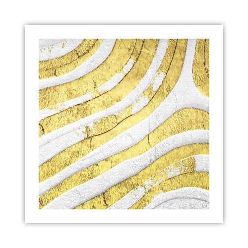 Plagát - Kompozícia v bielej a zlatej - 50x50 cm