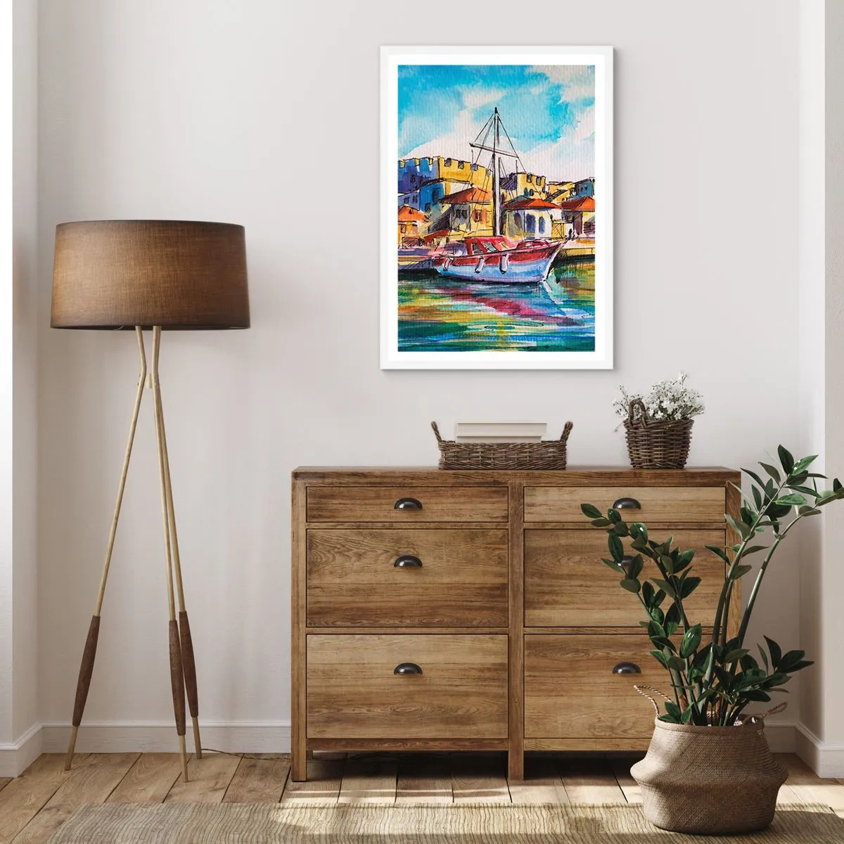 Plagát v bielom ráme - Dúhové popoludnie - 70x100 cm