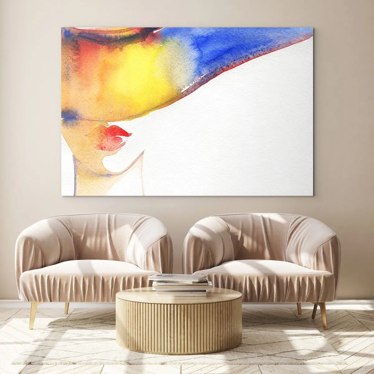 Obraz na skle - Portrét dámy    - 100x70 cm
