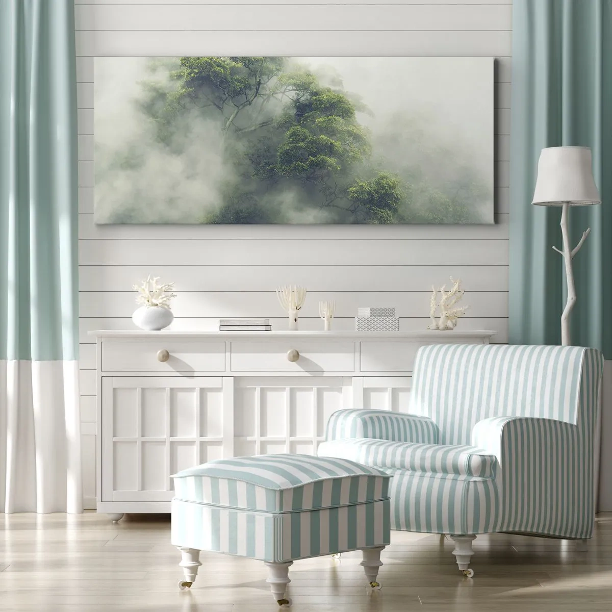 Obraz na plátne - Zahalené hmlou - 100x40 cm