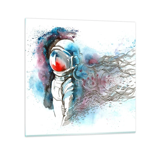 Obraz na skle - Sám s vesmírom - 50x50 cm