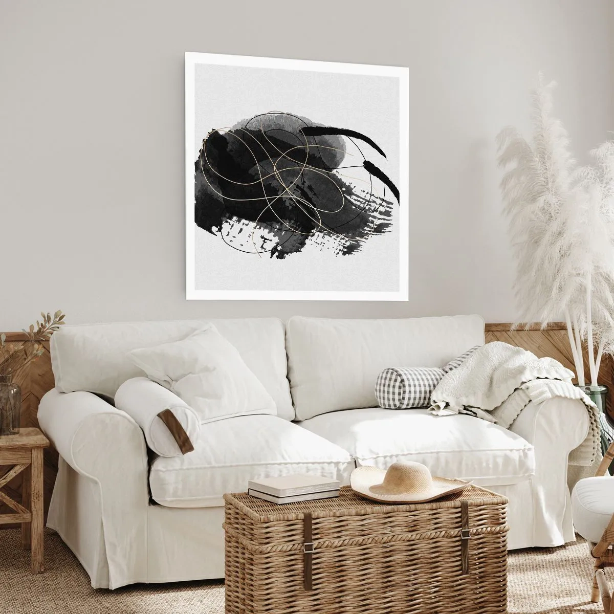 Plagát - Upletené z čiernej - 50x50 cm