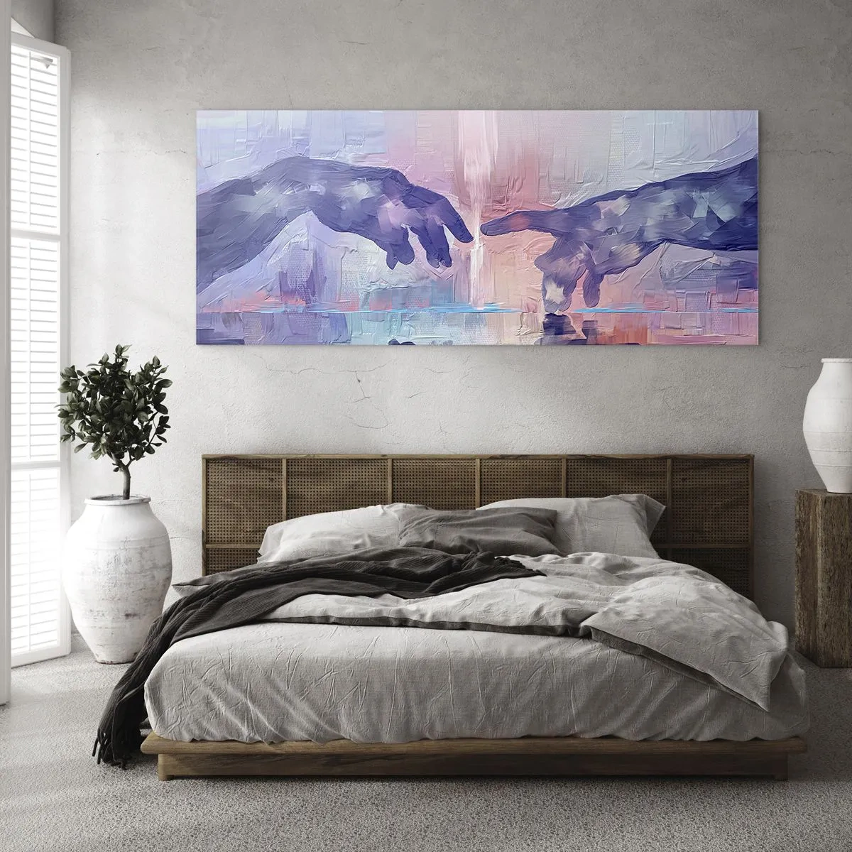 Obraz na skle - Božská iskra života - 120x50 cm