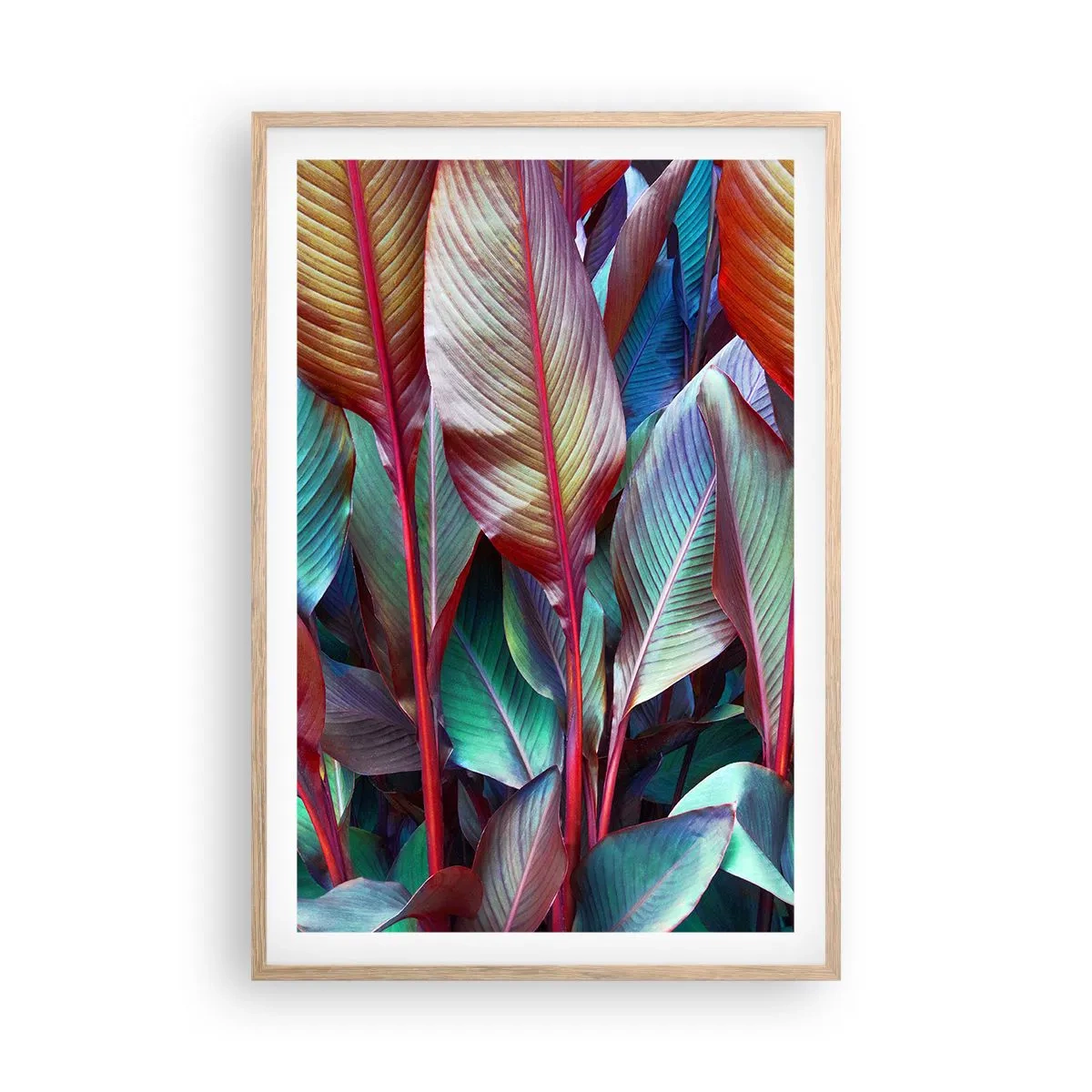 Plagát v ráme zo svetlého duba - Farebná húština - 61x91 cm