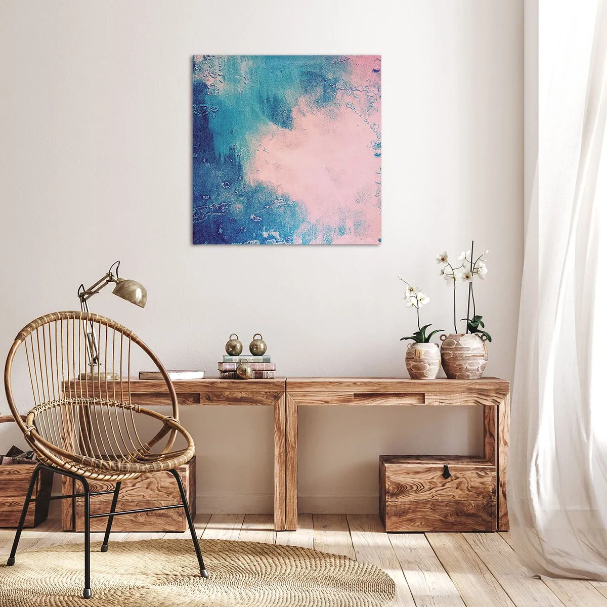 Obraz na plátne - Modré objatie - 50x50 cm