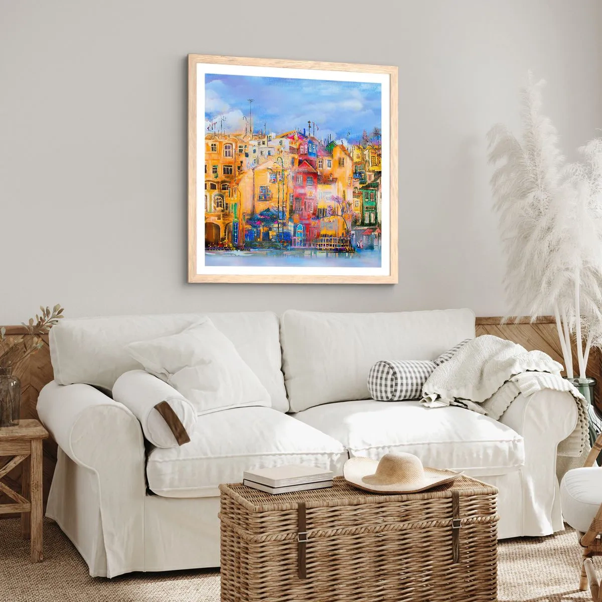 Plagát v ráme zo svetlého duba - Sme spolu - 40x40 cm