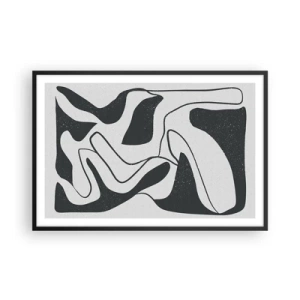 Plagát v čiernom ráme - Abstraktná hra v labyrinte - 91x61 cm