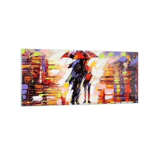Obraz na skle - Spoločne cez noc a dážď - 120x50 cm