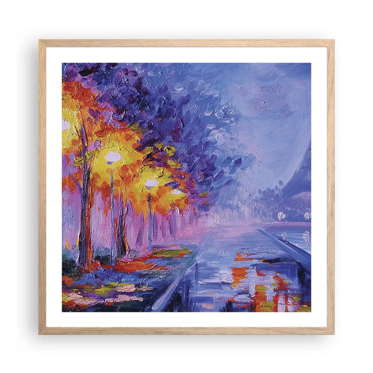 Plagát v ráme zo svetlého duba - Prechádzka snov - 60x60 cm