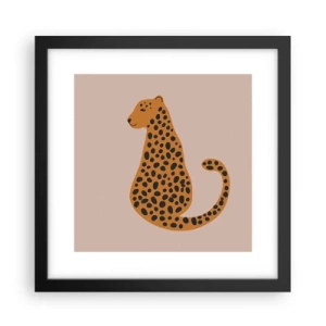 Plagát v čiernom ráme - Leopardný vzor je v móde - 30x30 cm