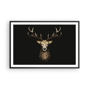 Plagát v čiernom ráme - Kubistický jeleň - 91x61 cm