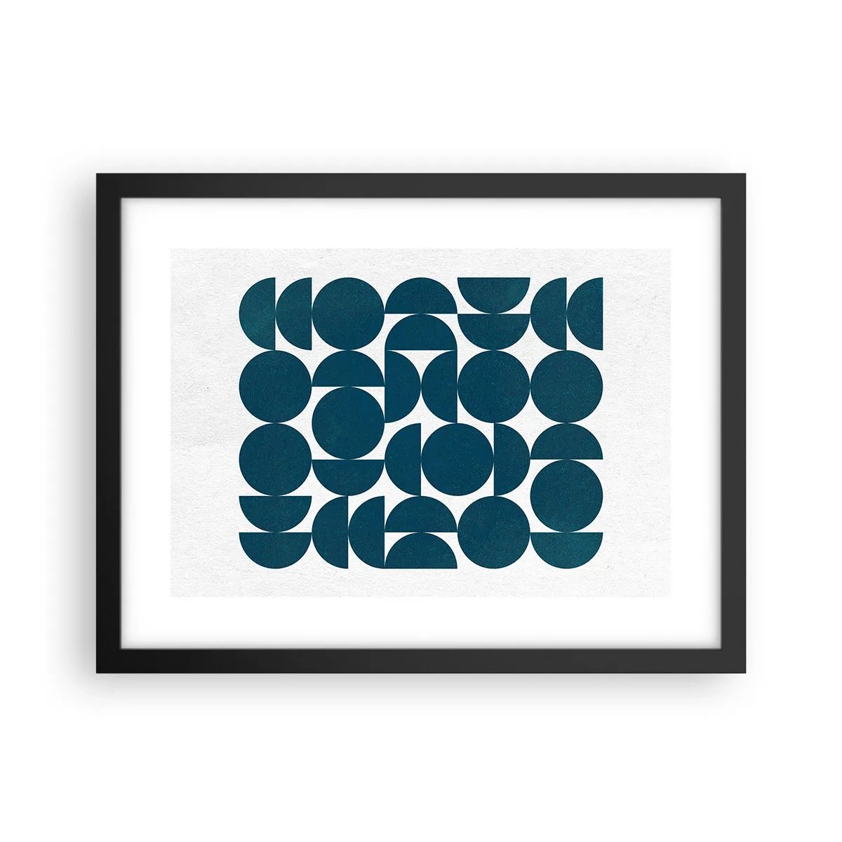 Plagát v čiernom ráme - Kruhy a polkruhy - 40x30 cm