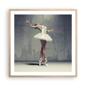 Plagát v ráme zo svetlého duba - Ľahko ako vták - 60x60 cm