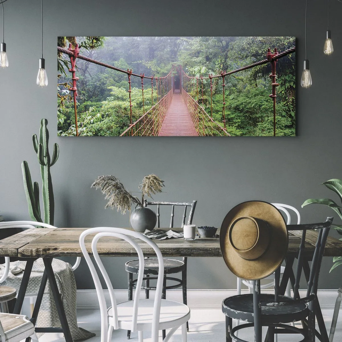 Obraz na plátne - Zavesený nad korunami - 160x50 cm