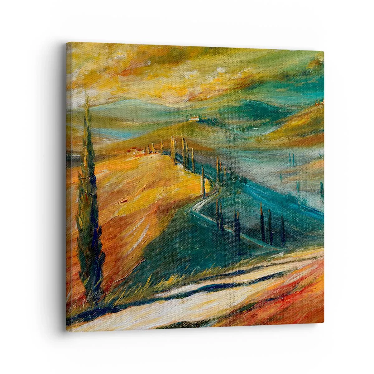 Obraz na plátne - Toskánska krajina - 30x30 cm