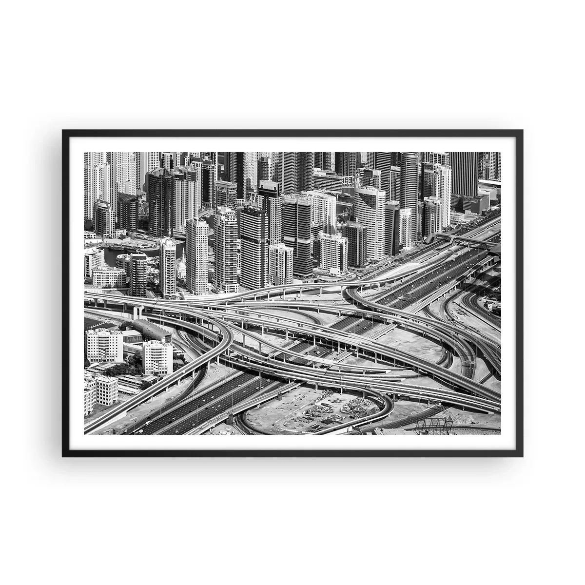 Plagát v čiernom ráme - Dubaj – neskutočné mesto - 100x70 cm