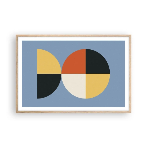 Plagát v ráme zo svetlého duba - Pozri a počítaj - 91x61 cm