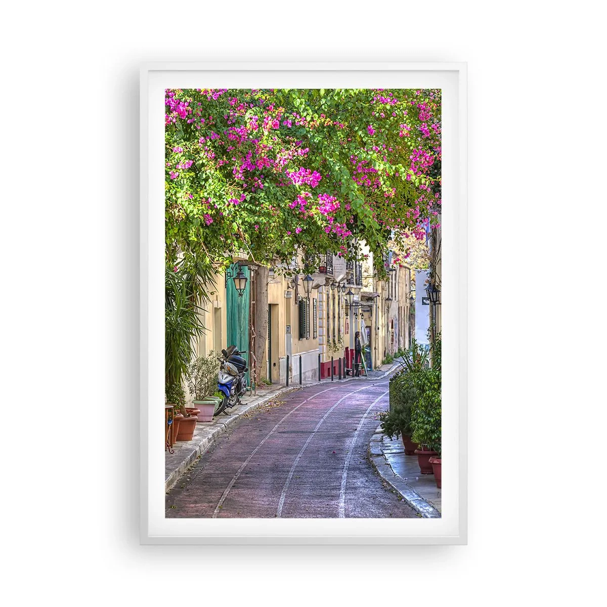 Plagát v bielom ráme - Kvitnúce zákutie - 61x91 cm