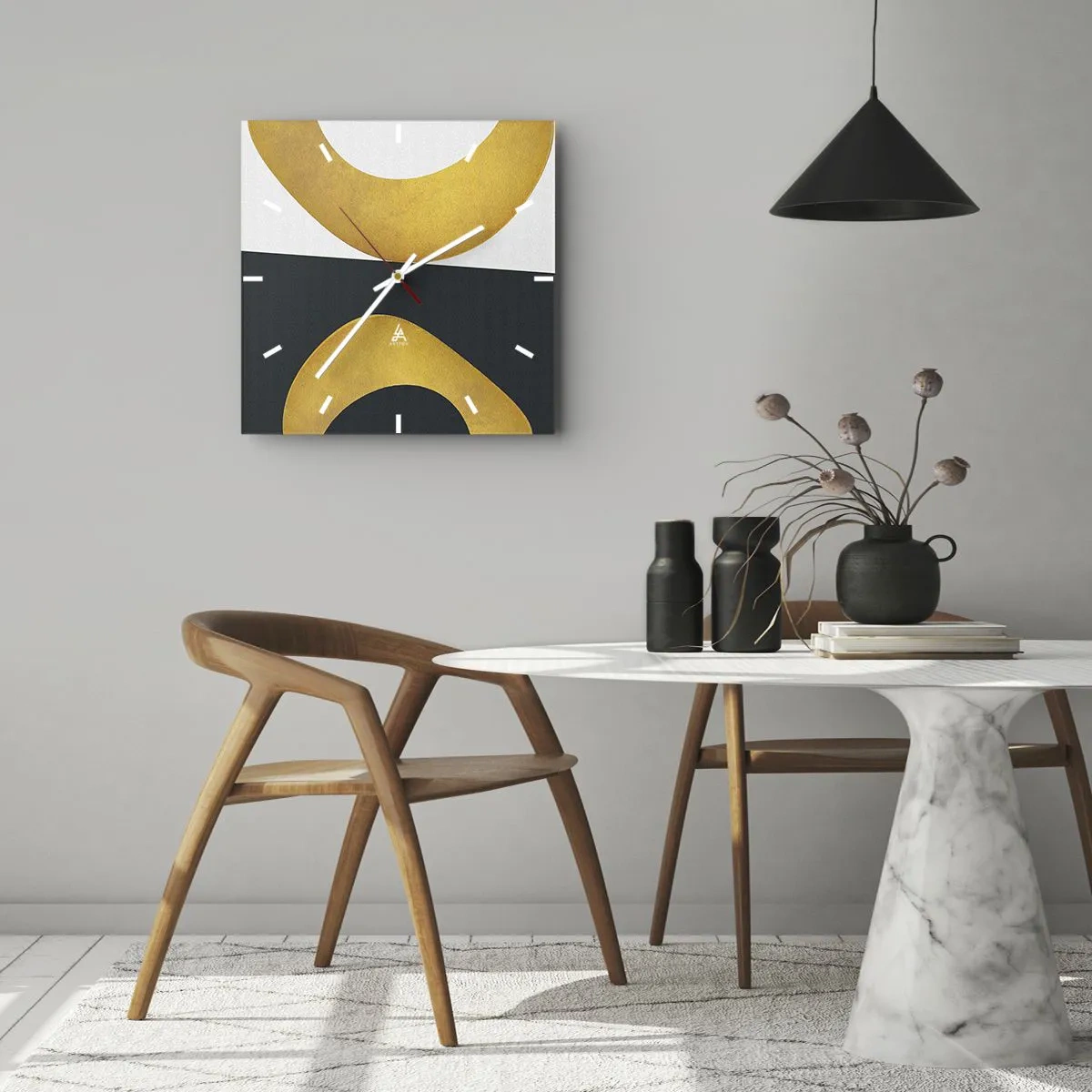 Nástenné hodiny - Po prvé: zlato - 40x40 cm