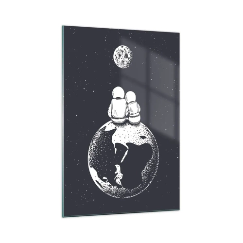 Obraz na skle - Vesmírna love story - 70x100 cm