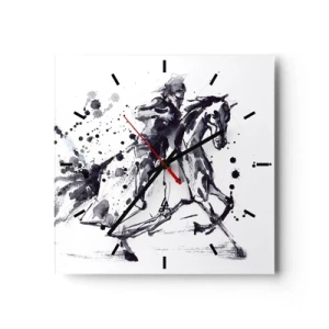 Nástenné hodiny - Čierny rytier - 30x30 cm
