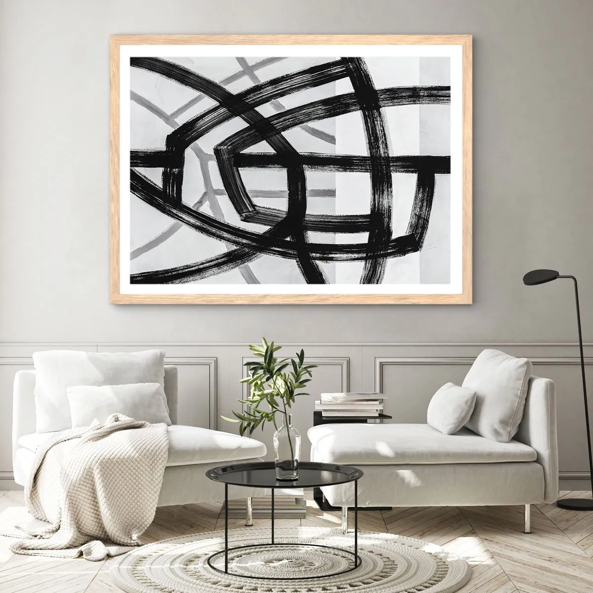 Plagát v ráme zo svetlého duba - Hĺbka - 91x61 cm