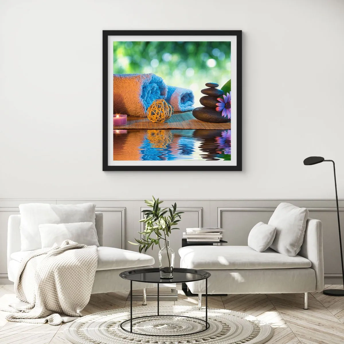 Plagát v čiernom ráme - Čas pre telo - 60x60 cm