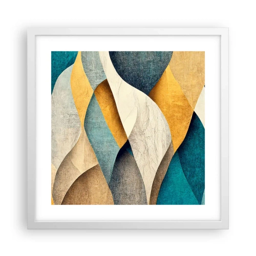 Plagát v bielom ráme - Rytmus a vlnenie - 40x40 cm