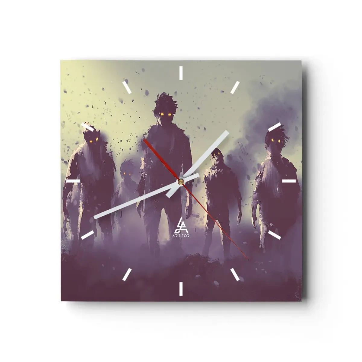 Nástenné hodiny - Dávaj pozor! Prichádzajú - 40x40 cm