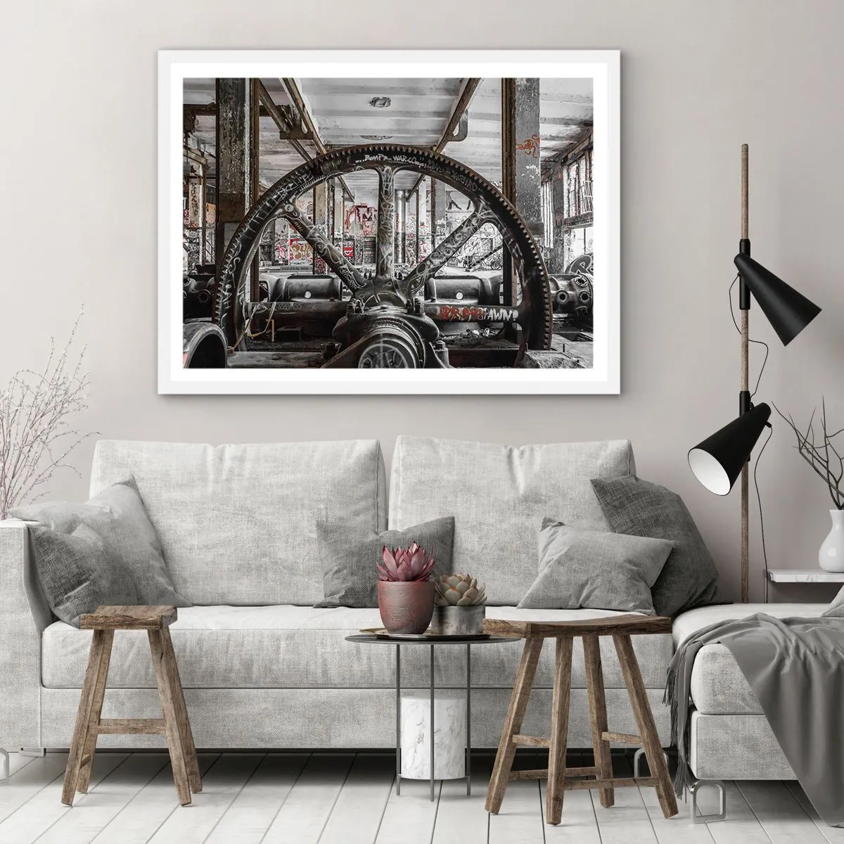 Plagát v bielom ráme - Tajný život továrne - 91x61 cm