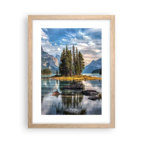 Plagát v ráme zo svetlého duba - Pri veľkej a čistej vode… - 30x40 cm
