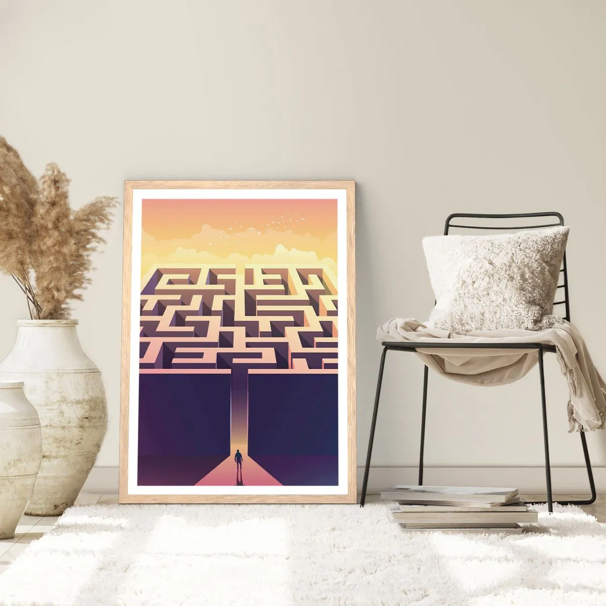 Plagát v ráme zo svetlého duba - Čas rozhodnutí - 70x100 cm