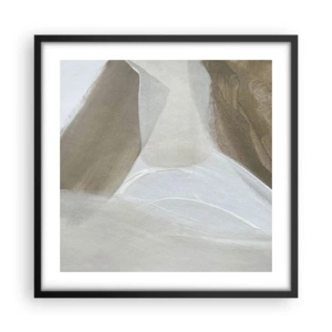 Plagát v čiernom ráme - Vlna bielej - 50x50 cm