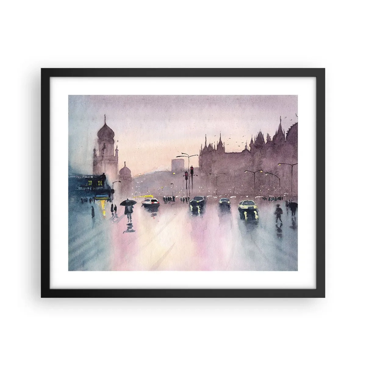 Plagát v čiernom ráme - V daždivom opare - 50x40 cm