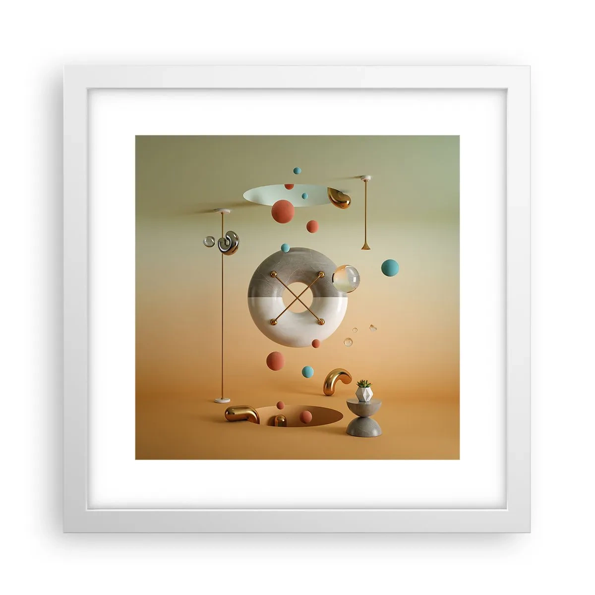 Plagát v bielom ráme - Všetko je možné - 30x30 cm