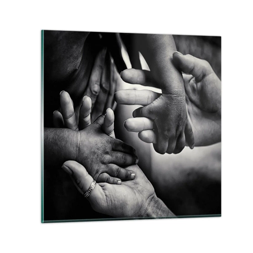 Obraz na skle - Byť človekom - 60x60 cm